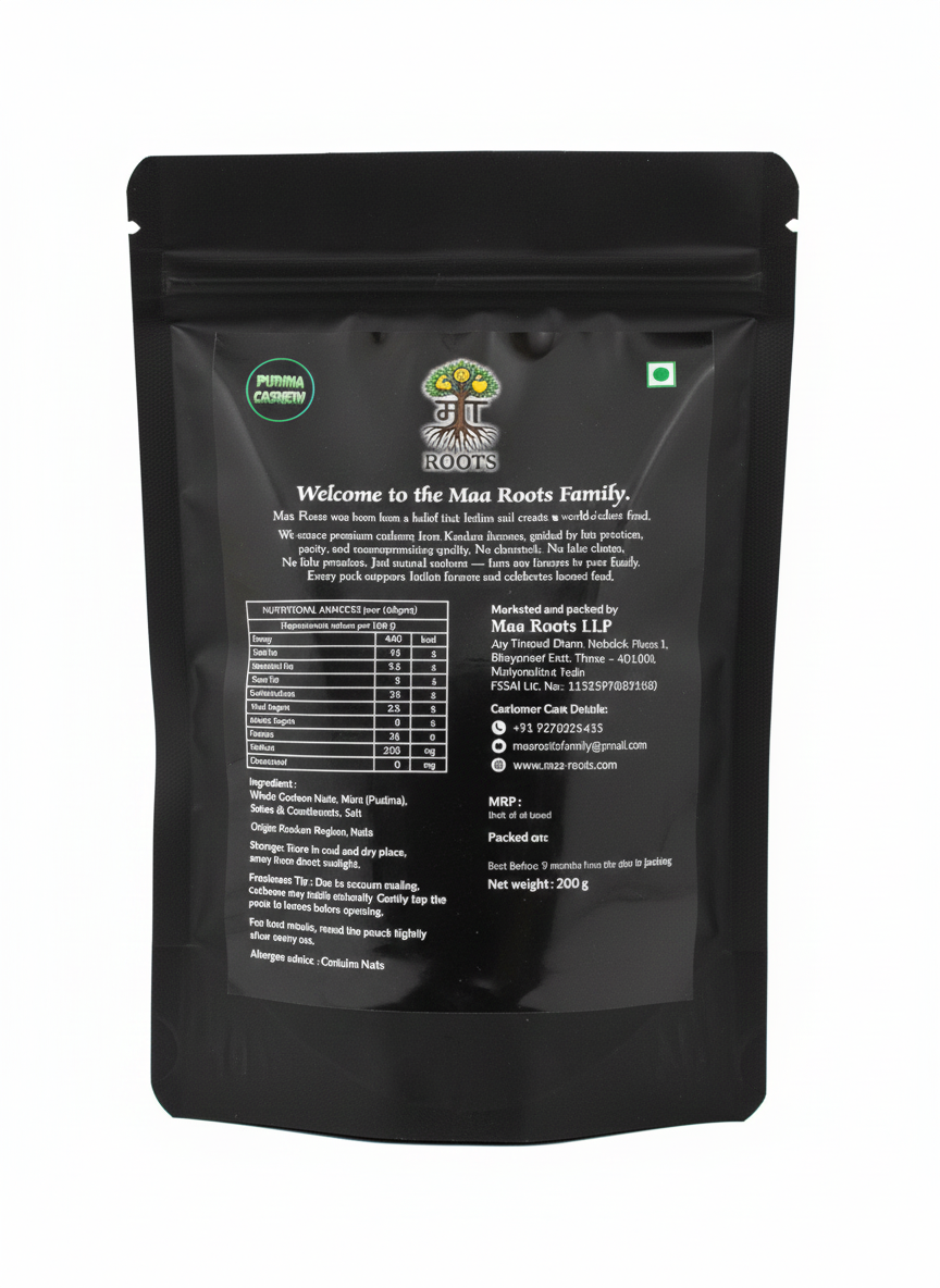 Maa Roots Pudina Cashews 200g | Mint Flavored Konkan Cashews