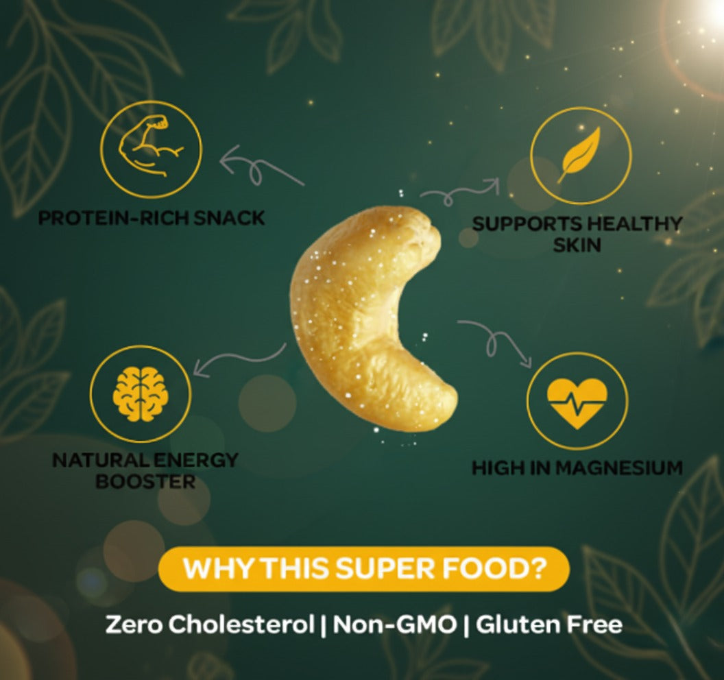 Maa Roots Salted Cashews 200g | Lightly Salted Konkan Cashews