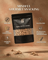 Maa Roots Black Pepper Flavoured Konkan Cashews | Bold & Aromatic Snack Cashews - Maa Roots