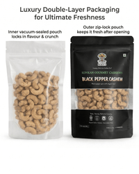 Maa Roots Black Pepper Flavoured Konkan Cashews | Bold & Aromatic Snack Cashews - Maa Roots