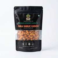 Maa Roots Chilli Garlic Spicy Flavoured Konkan Cashews 200g | Premium Whole Bold & Savoury Cashews - Maa Roots