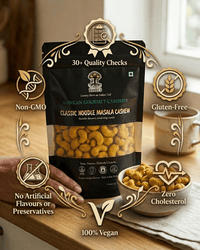 Maa Roots Classic Noodle Masala Flavoured Konkan Cashew Nuts | Spicy, Savoury Crunchy Cashews - Maa Roots