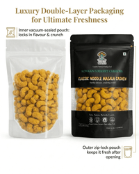 Maa Roots Classic Noodle Masala Flavoured Konkan Cashew Nuts | Spicy, Savoury Crunchy Cashews - Maa Roots