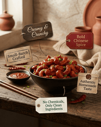 Maa Roots Desi Chinese Cashews 200g | Schezwan Style Indo - Chinese Flavoured Konkan Cashews - Maa Roots