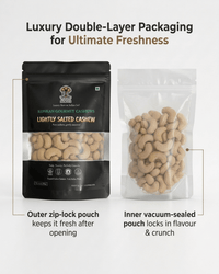 Maa Roots Lightly Salted Premium Konkan Cashews 200g |Classic, Clean & Crunchy Snack Cashew - Maa Roots