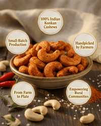 Maa Roots Peri Peri Flavoured Premium Konkan Cashews|Bold, Tangy & Spicy Gourmet Cashews - Maa Roots