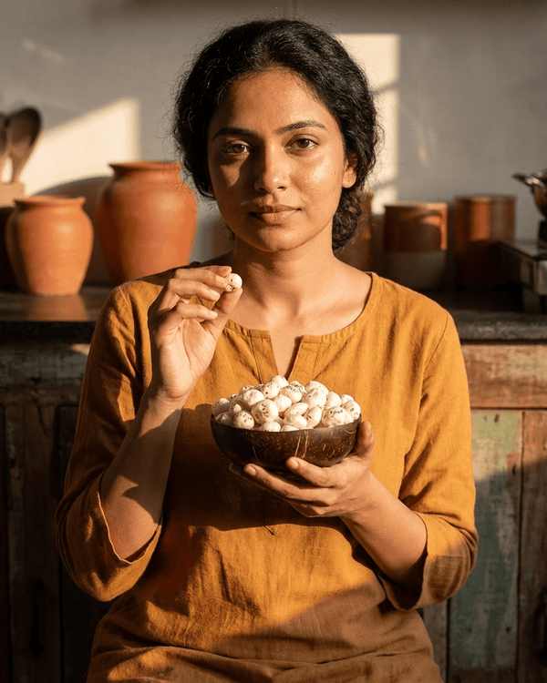 Maa Roots Premium Makhana 100g | Authentic Indian Fox Nuts | Roasted Lotus Seeds